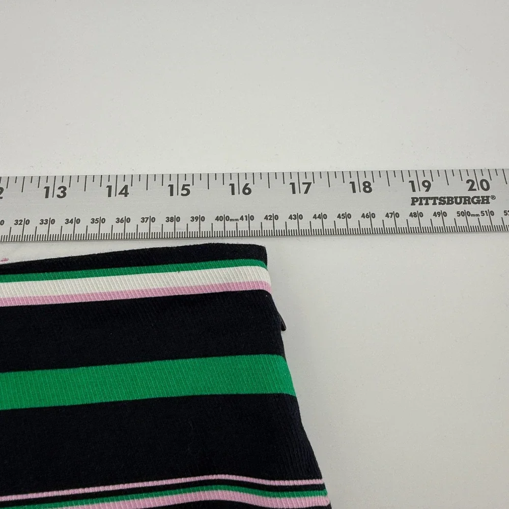 Talbots Petite Multi-Color Striped Cotton Blend Pencil Skirt Navy Pink Green 10P